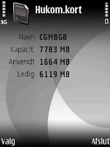 N95 memory card status after adding the 8 GB microSDHC - gersbo.dk